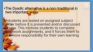 Topic: Shifting of Classes with Dyadic Teaching