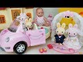 Baby doll and Wedding dress bag shop and Wedding car toys pororo play - 토이몽