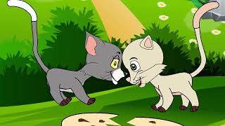 Monkey And Two Cats Hindi Kahani Moral Stories बंदर और दो बिल्लियों कहानी Hindi fairy Tales
