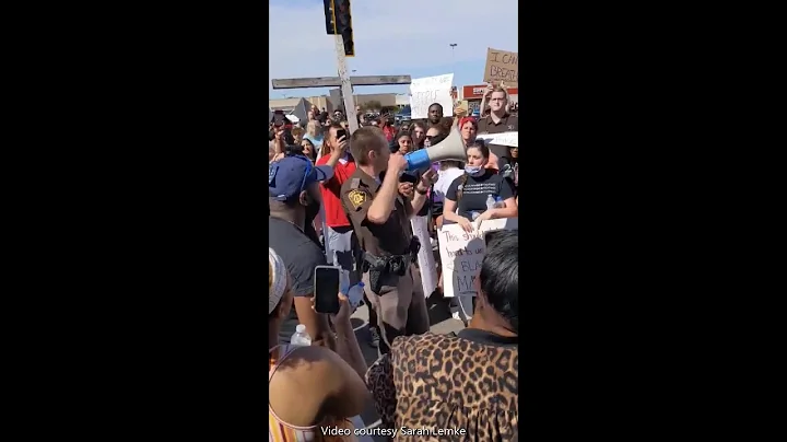 Fond du Lac Sheriff speaks with protestors