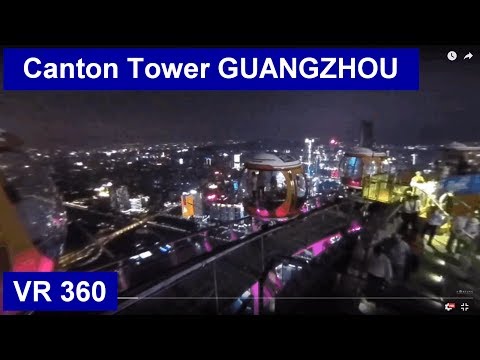 Кантонская телебашня Гуанчжоу открытая смотровая площадка 450 м. Canton Tower VR360 guangzhou Китай