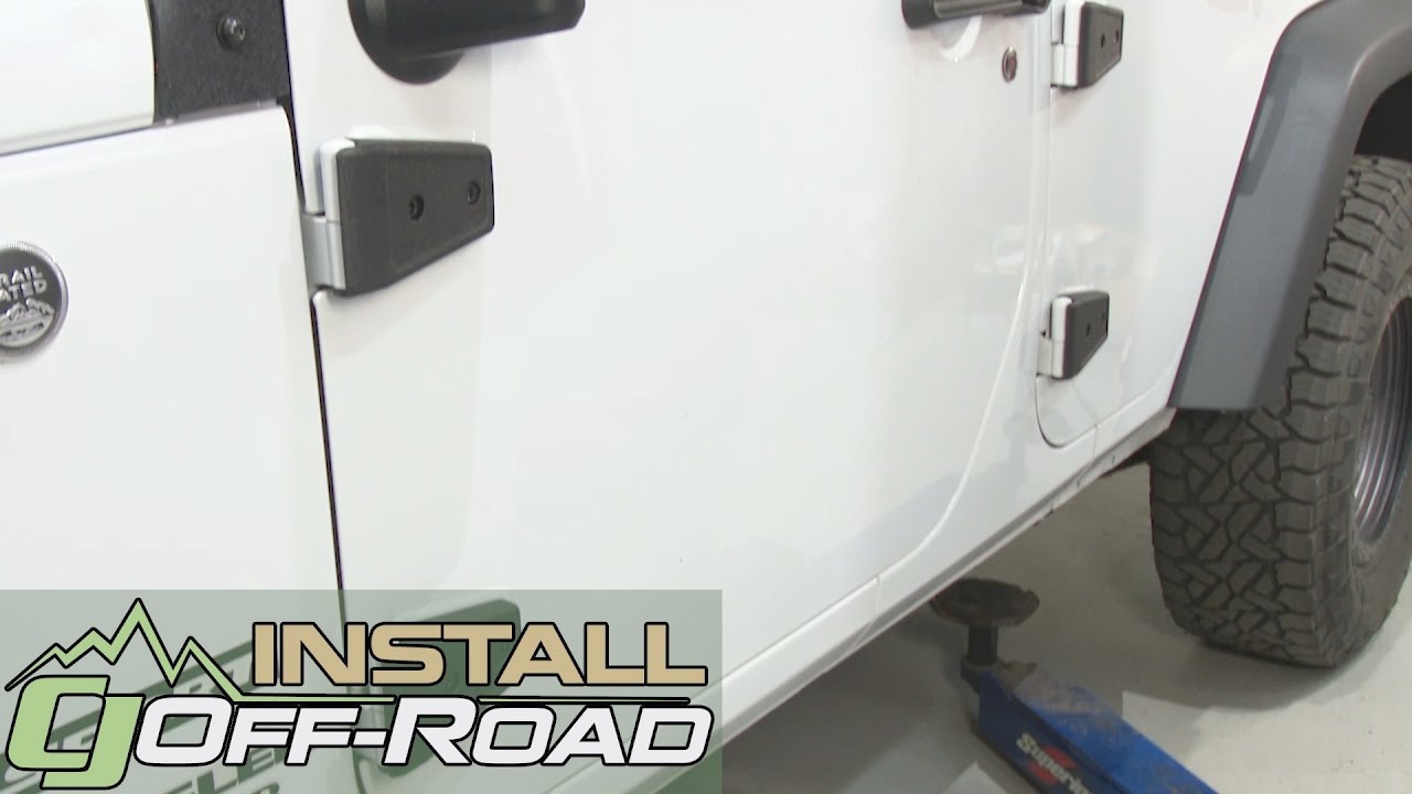 Jeep Wrangler Rugged Ridge Door Hinge Cover Black Textured Set 4-Door  2007-2018 Installation - YouTube