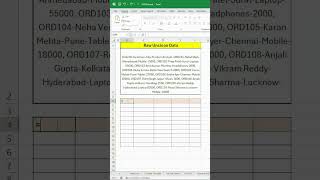 Transform messy raw data into a clean table in seconds using the TEXTSPLIT formula in Excel!