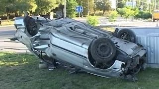 ДТП, водитель катапультировался - Car Crash, Driver Catapults