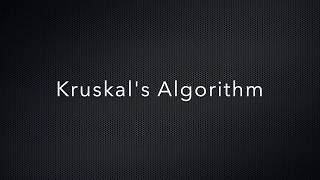 Kruskal's algorithm
