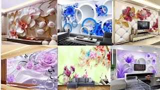 3D Wallpaper For Walls ||Rose design 3D Wall Art ldeas with Spray |3D Flower Wallpaper 2023