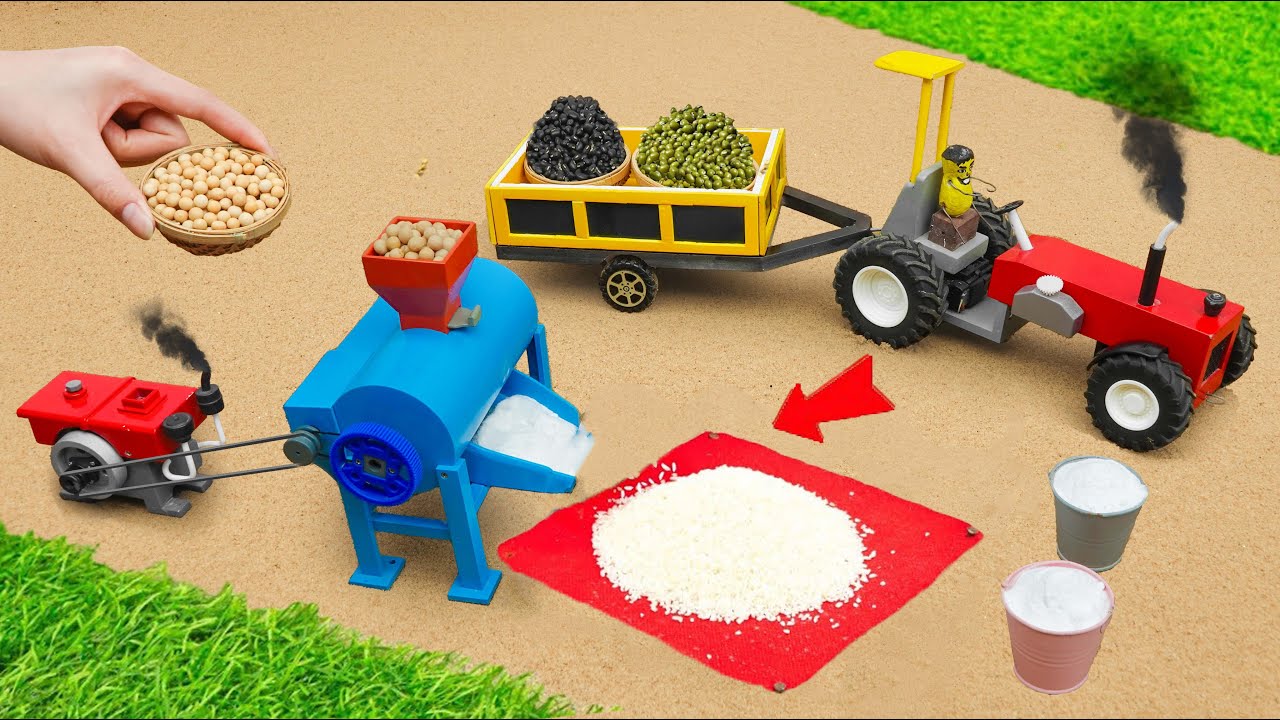 diy mini tractor making mini rice processing machine | mini rice mill ...