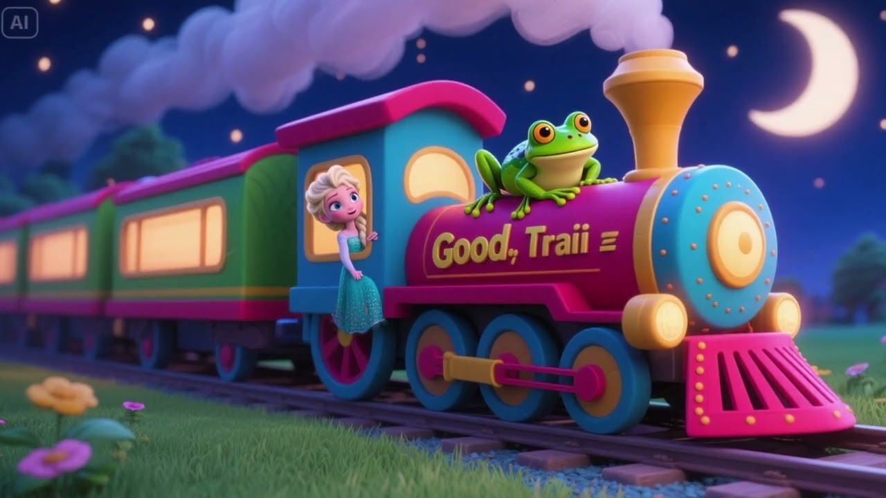 Goodnight, Train – Elsa and Frogs 🌙🚂 Gentle Bedtime Journey