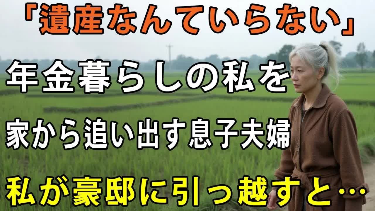 「遺産なんていらない」年金暮らしの私を貧乏人扱いして家から追い出す息子夫婦→翌日、3億の全財産を下ろして引っ越すと、慌てて電話をかけてきた息子の声が震え【シニアライフ】【60代以上の方へ】