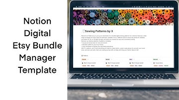 Etsy Digital Bundle Manager Notion Template. Etsy Sewing Pattern Sellers Bundle Notion Template