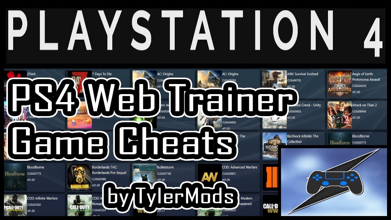 Ps4 Web Trainer For Playstation 4 Game Cheats By Tylermods Psxhax Psxhacks