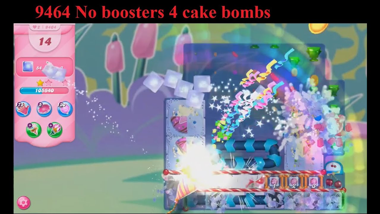 Candy Crush Saga Level 9464 4 cake bombs 3 stars no boosters YouTube