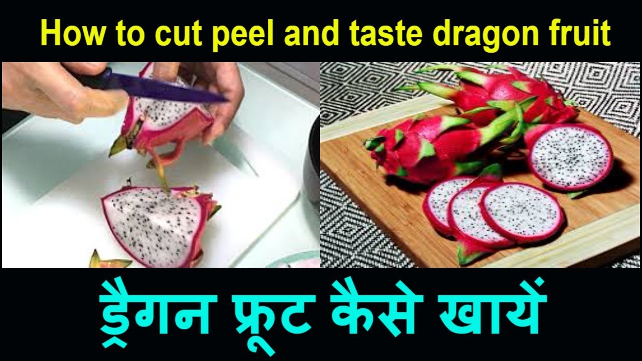 How to cut peel and taste dragon fruit | ड्रैगन फ्रूट कैसे खायें | ड्रैगन फ्रूट के फायदे