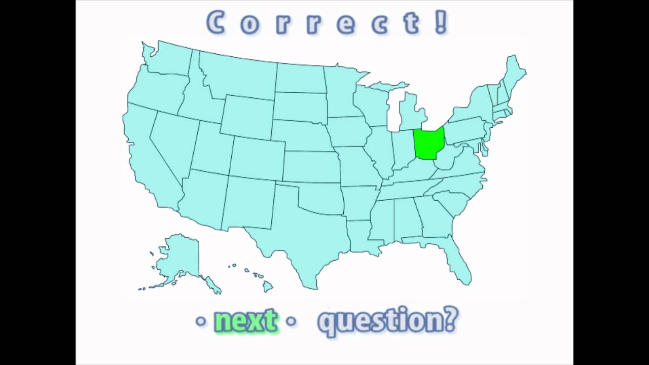 Interactive United States Map Quiz - Correct Ohio Location