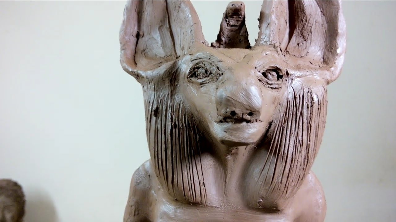 water Clay sculpture.pharaonic statue in the form of an animal