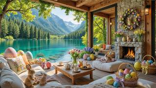 Easter Vibes 🐰 Soft Piano Music by the Fireplace with Cute Bunnies & Spring Atmosphere for Relax screenshot 4