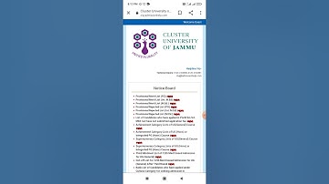cluster university of jammu declared provisional merit list, rejected lists. Final merit list 🔜