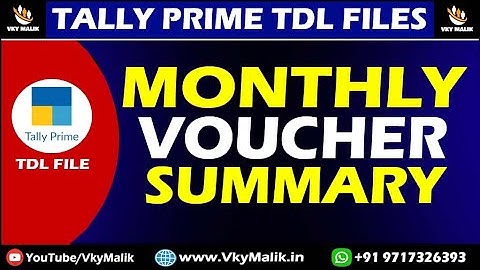 Monthly Voucher Summary TDL File in Tally Prime | Tally Prime Free TDL | Tally Prime Latest TDL File