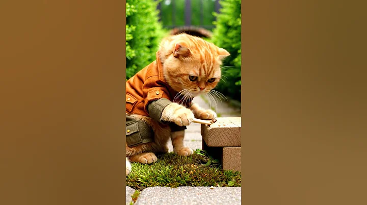 Video 11729681: exotic shorthair, shorthair gardening