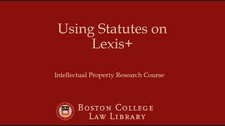Using Statutes on Lexis+