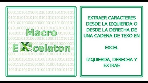 EXTRAER CARACTERES DESDE LA DERECHA O DESDE LA IZQUIERDA EN EXCEL