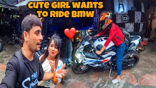 Cute Girl wants To Ride My BMW S1000rr😍| Ye Ladki To Rider Nikli😳
