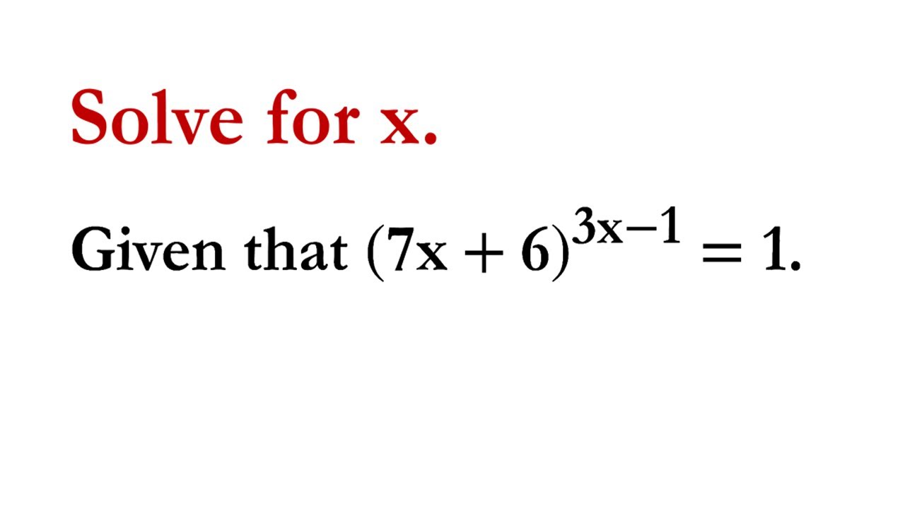 Solve For X 7x 6 3x 1 1 A Nice Algebraic Problem YouTube solve-for-x-7x-6-3x-1-1-a-nice-algebraic-problem-youtube