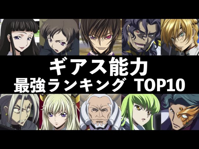 最強のギアスはこれだ ギアス能力者最強ランキングtop10 コードギアス Youtube 最強のギアスはこれだ ギアス能力者最強ランキングtop10 コードギアス Youtube