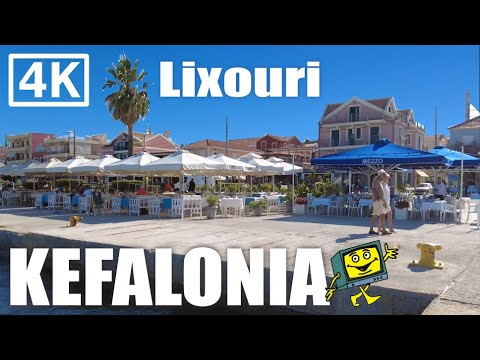 Lixouri, Kefalonia, Greece Walking Tour 4k 60fps