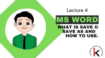 What is Save SaveAs and How to Use  in Ms Word | Hindi 😊😇| Lecture 4