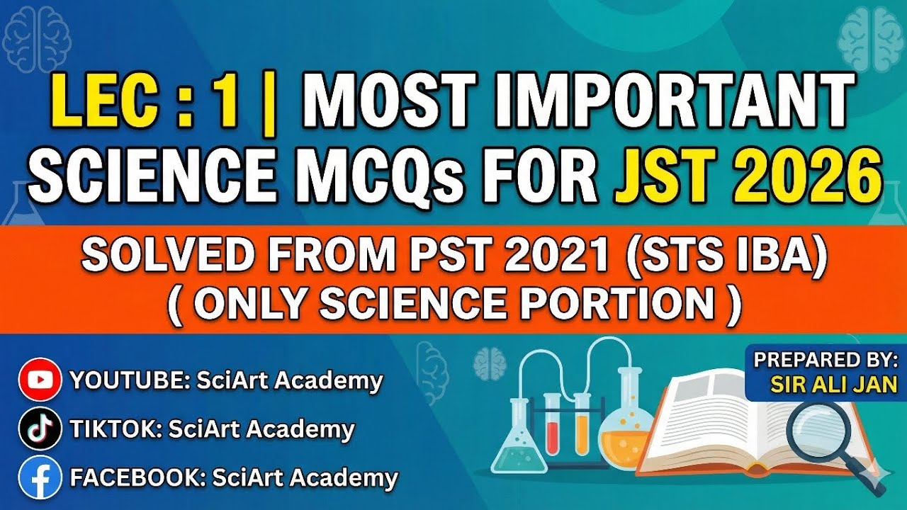 Lec : 1 | Most Important Science MCQs for JST 2026|Solved from PST 2021 STS IBA Only Science Portion