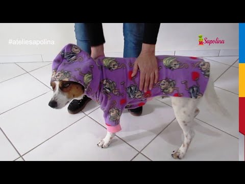 ROUPA PET COM CAPUZ  E MANGA RAGLAN MOLDE E COSTURA PASSO A PASSO