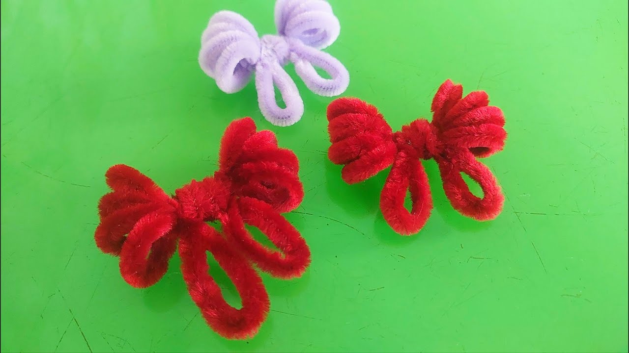 How to make a pipe cleaner bow YouTube