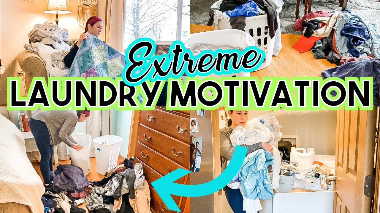 ALL DAY LAUNDRY CLEAN WITH ME 2020 | EXTREME LAUNDRY MOTIVATION | WASH, DRY, FOLD, + PUT AWAY W/ ME!