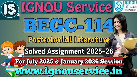 IGNOU BEGC-114 Solved Assignment 2025-26 For July, 2025 & January 2026 Sessions