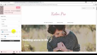 Change Typography Settings  on  Kalon Pro  WordPress Theme