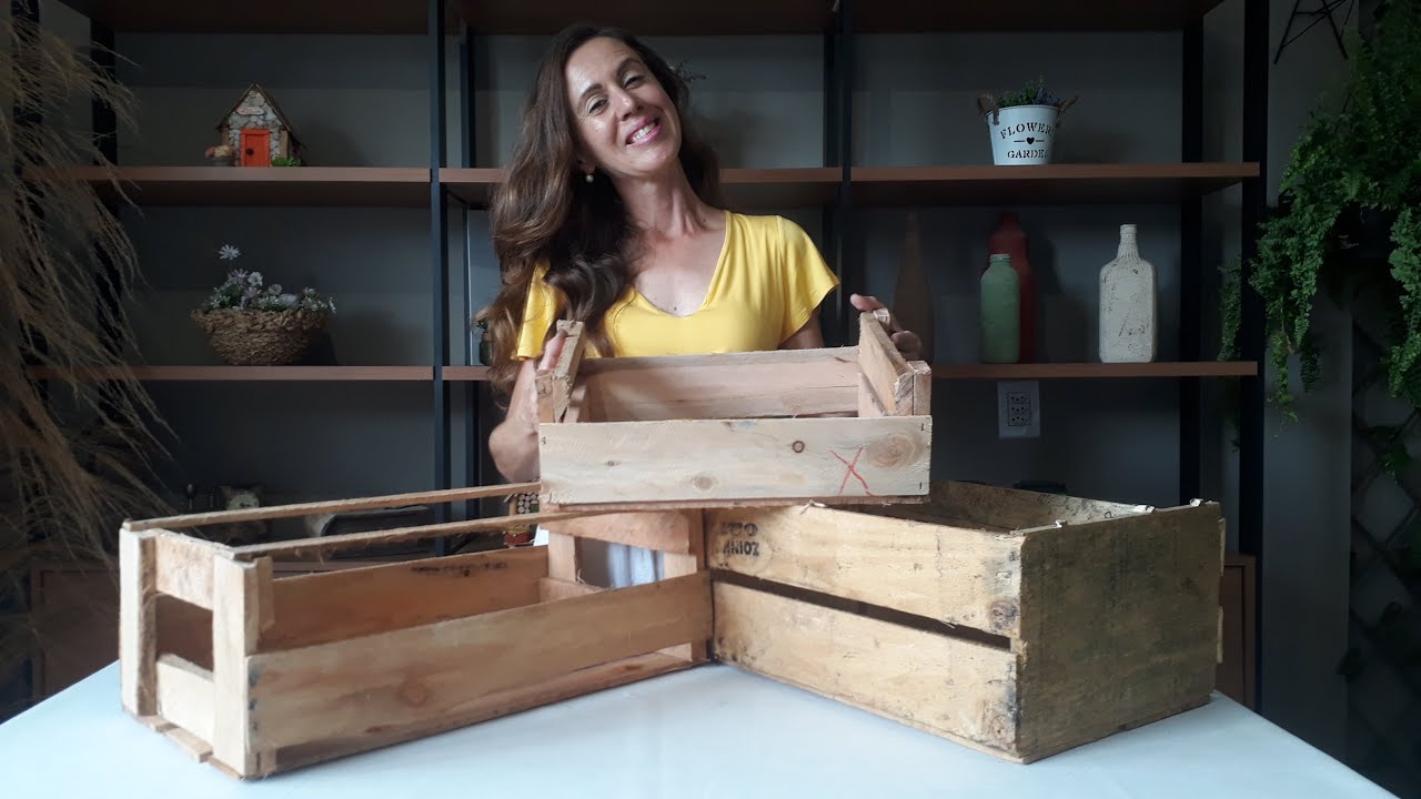 Reciclando Caixotes e transformando em uma linda decoração -  DIY Artesanato Sustentável