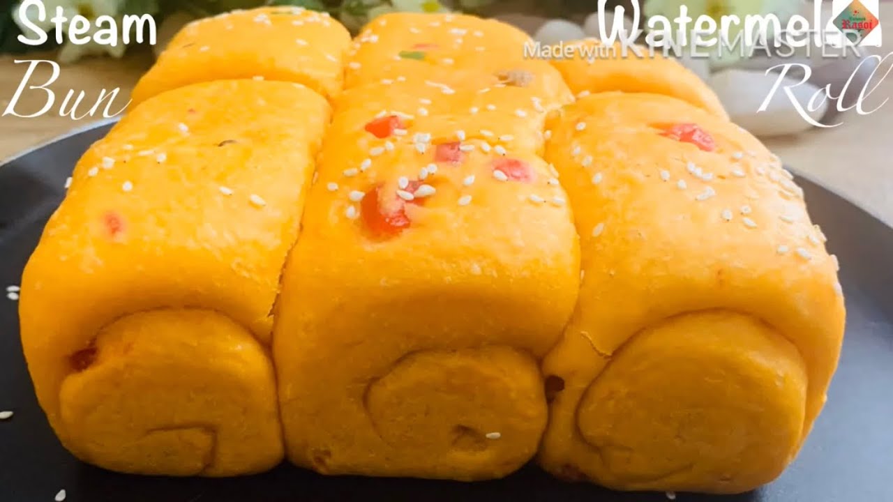 watermelon rollssteam bun fruit bunwatermelon rolls YouTube