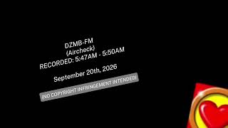 DZMB-FM (90.7) - Aircheck (09/20/26)
