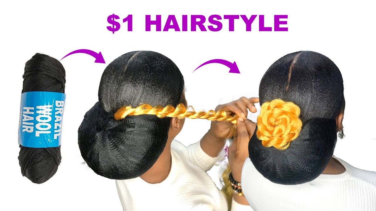 😳I'M SHOOK!!😱 $1 Hairstyle Using Brazilian Wool/ No Leave Out