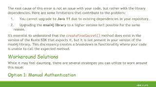 Solving the Error: No Such Method for createFromSecret() in Azure's MSAL4J Library