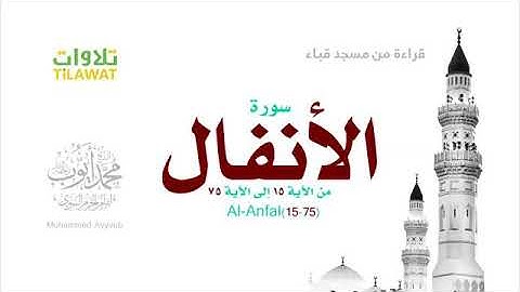 سورة الانفال من اية١٥ الى اية ٧٥ من تهجد مسجد قباء الشيخ محمد ايوب رحمه الله