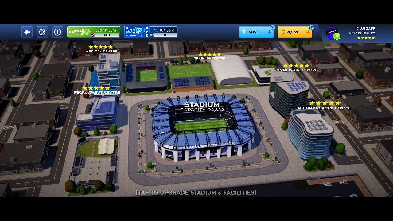 I maximized Stadium and all Facilites in DLS!  