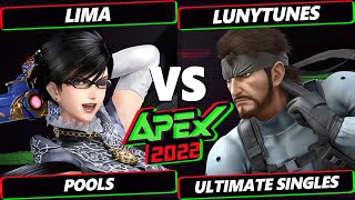 Apex 2022 - Lima (Bayonetta) Vs. Lunytunes (Snake) - SSBU Ultimate Tournament