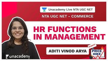 NTA UGC NET | HR Functions in Management | Commerce | Aditi | Unacademy Live