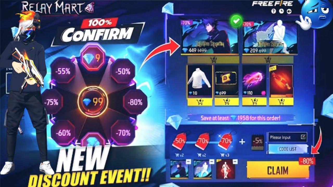 Ob52 100% New Discount Event Free Fire 💥| Mystery Shop Discount Event Free Fire| Free event🥰🥰❤
