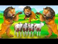 दो शेर का आतंक और चार गाय - एकता में शक्ति है 2 Lions Friendship and 4 Cows Kahani - Hindi Kahaniya