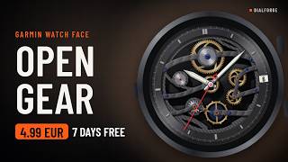 Open Gear: watch face for Garmin | Dialforge screenshot 2