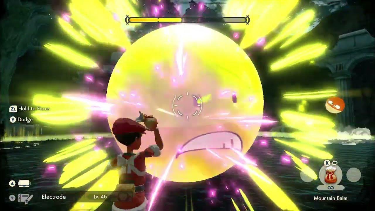 Pokemon Legends Arceus Gameplay clip Boss fight with Electrode Lord