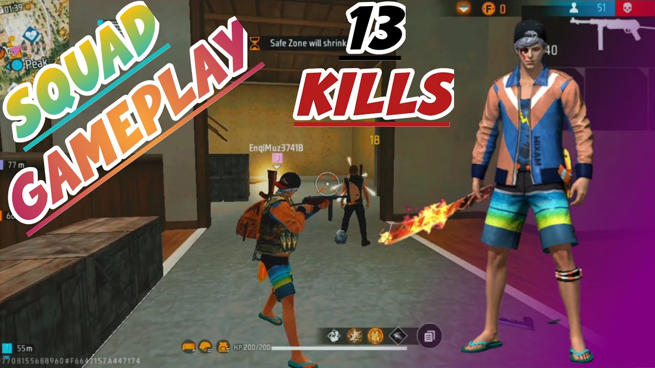BR RANK || Squad game random player Booyha || 13 kills || - YouTube